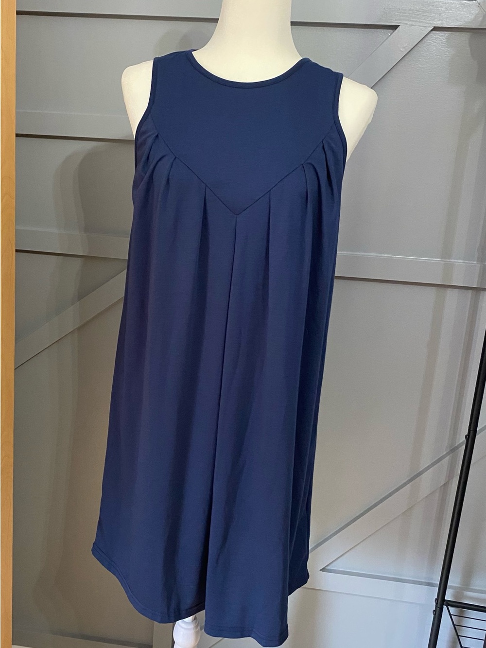 NWT Double Take Navy Sleeveless Pleated A-Line Dress Size
